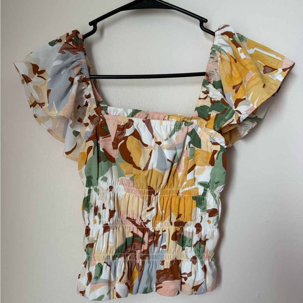 Abercrombie & Fitch Multicolor Ruffle Blouse